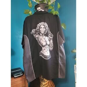 Gangster Marilyn Monroe Guns Tattoos BIKER WEAR Button Up XL‎
